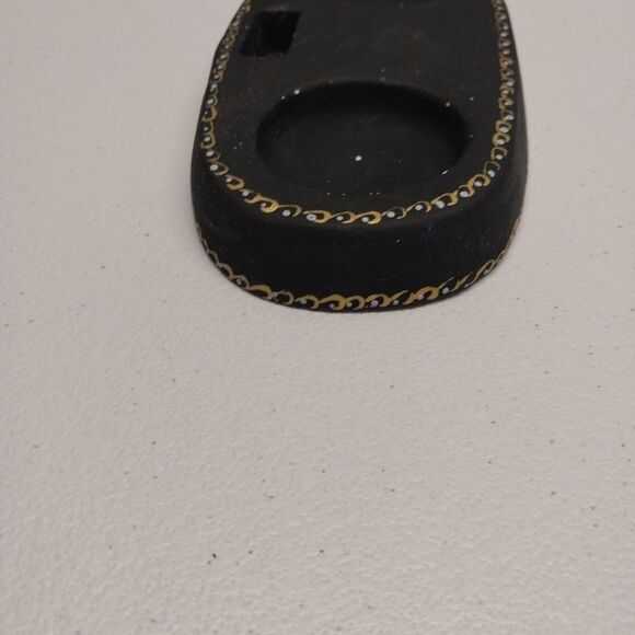 Vintage Folk Art Hand Painted Salt & Pepper Shakers + Toothpick Holder Pottery - Picture 10 of 15